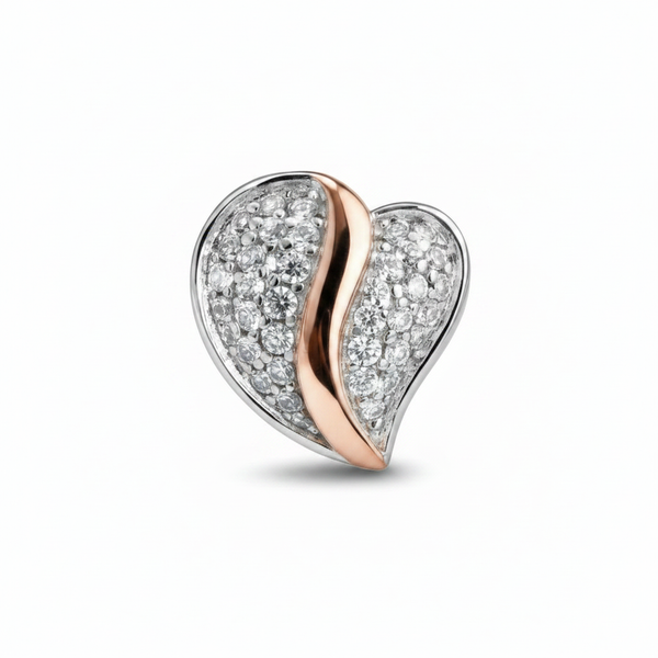 CZ Heart Stud Earrings - Macro