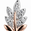 CZ Leaf Sprig Stud - Macro
