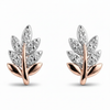 CZ Leaf Sprig Stud - Top Down