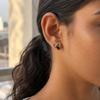 Pure 925 Silver Black Enamel CZ Heart Studs | Pure 925 Silver Rose Gold Finish BIS Hallmarked | Tavshan