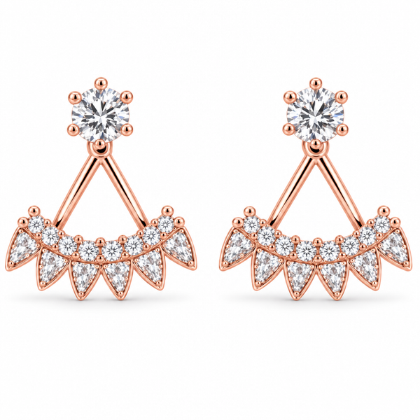 Earring pair on white background