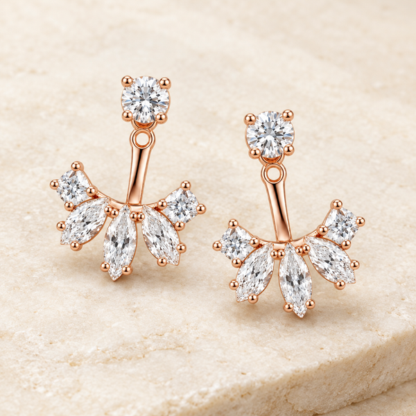 Earrings on ivory stone