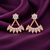 CZ Fan 2-in-1 Stud & Jacket Earrings | Pure 925 Silver Rose Gold Plated BIS Hallmarked | Tavshan