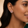 Floral Enamel Stud Earrings | Pure 925 Silver Rose Gold Finish BIS Hallmarked | Tavshan