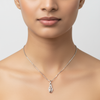 Elegant Oval Floral Pendant Necklace in 925 Sterling Silver