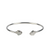 925 Sterling Silver Arrowhead CZ Open Bangle Bracelet