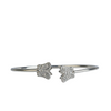925 Sterling Silver Butterfly CZ Open Bangle Bracelet