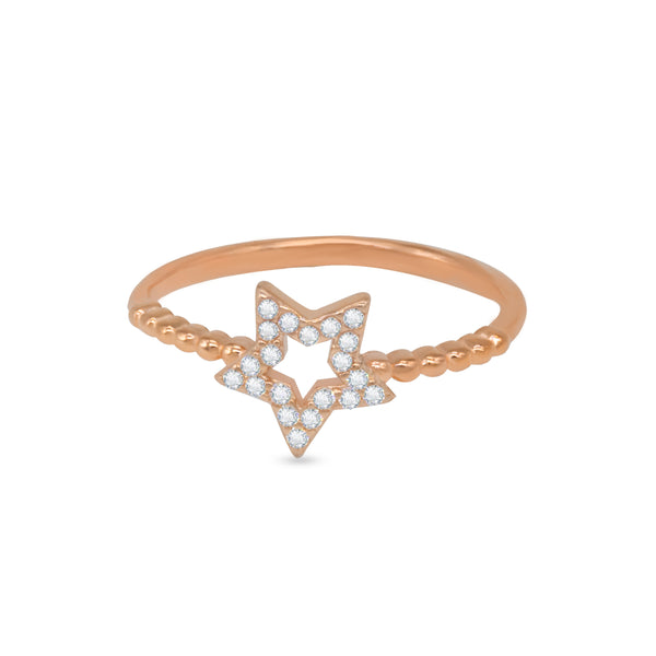 Stellar Charm Ring – Rose Gold Plated 925 Sterling Silver
