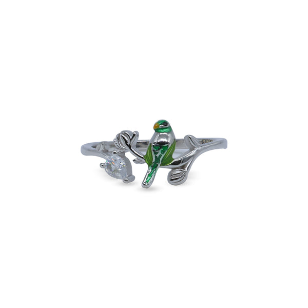 Nature’s Song Bird Ring – Rhodium Plated 925 Sterling Silver
