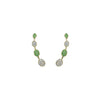 Dual Tone Green & White Stone Ear Cuff / Bluetooth Earring – Gold Plated 925 Sterling Silver