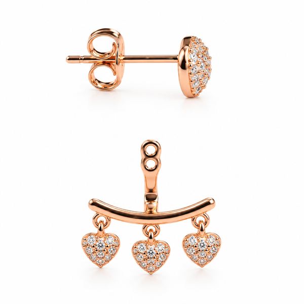 Heart design with stud and jacket separated