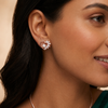 Marquise CZ Pearl Heart Stud Earrings | Pure 925 Silver Rose Gold Finish BIS Hallmarked | Tavshan