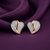 CZ Heart Stud Earrings | Pure 925 Silver Rose Gold & Rhodium Finish BIS Hallmarked | Tavshan