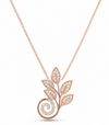 CZ Botanical Leaf Spiral Pendant Necklace - Tavshan