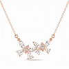 CZ Marquise Cluster Bar Necklace - Clean White Background