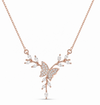 CZ Butterfly Branch Pendant Necklace - Tavshan