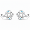 Ocean Fish Enamel CZ Stud Earrings – Flat lay