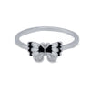 Monochrome Butterfly Ring – Rhodium Plated 925 Sterling Silver