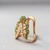 925 Silver Gold-Plated Green CZ Vanki Ring for Women | Traditional South Indian Adjustable Ring