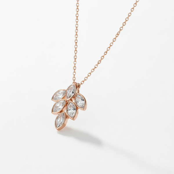 Marquise Leaf Necklace – 45 Degree