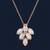 Marquise CZ Leaf Cluster Pendant Necklace | Pure 925 Silver Rose Gold Finish BIS Hallmarked | Tavshan