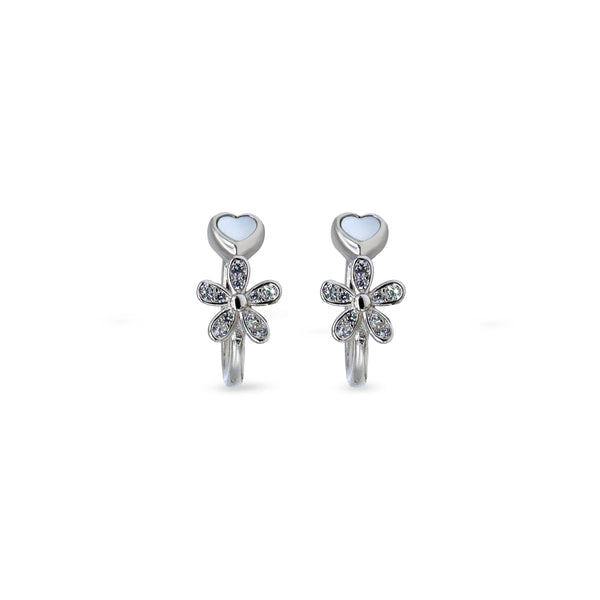 Sparkling Daisy Heart Toe Ring – Rhodium Plated 925 Sterling Silver