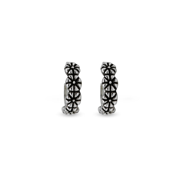 Vintage Floral Band Toe Ring – Oxidized 925 Sterling Silver - Tavshan