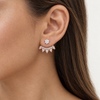 Model wearing the ear-jacket earrings