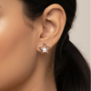 MOP Double Star Earrings | Pure 925 Silver Rose Gold Finish BIS Hallmarked | Tavshan
