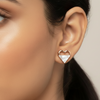 Mother of Pearl Heart Earring - South Indian Model Lifestyle Shot