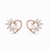Marquise CZ Pearl Heart Stud Earrings | Pure 925 Silver Rose Gold Finish BIS Hallmarked | Tavshan