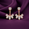 2-in-1 Solitaire & Petal Ear Jacket Earrings | Pure 925 Silver Rose Gold Finish BIS Hallmarked | Tavshan