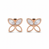 Rose Gold Flower Studs - Top MOP Only