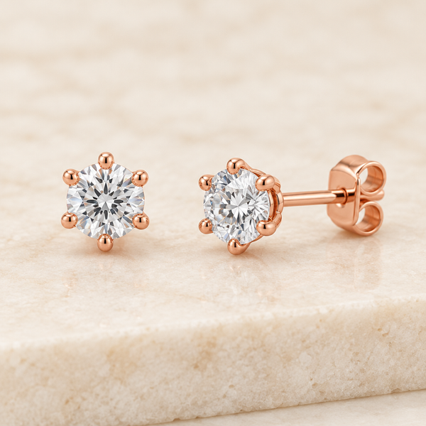 Round solitaire studs without the jackets
