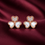 CZ & Shell Clover Stud Earrings | Pure 925 Silver Rose Gold Finish BIS Hallmarked | Tavshan