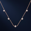 CZ Star Station Pendant Necklace | Pure 925 Silver Rose Gold Finish BIS Hallmarked | Tavshan