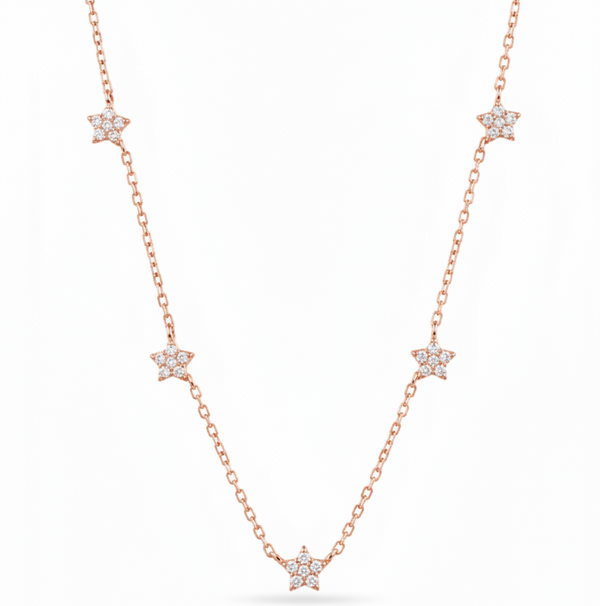 Star Station Necklace - Side View White Background
