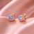 CZ Solitaire Earrings | Pure 925 Silver Rose Gold Finish BIS Hallmarked | Tavshan