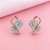 CZ Swirl Heart Stud Earrings | Pure 925 Silver Rose Gold & Rhodium Finish BIS Hallmarked | Tavshan
