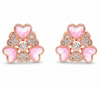 Top-Down Angle - Pink Heart Cluster Earrings