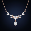 Marquise Floral Drop Necklace | Pure 925 Silver Rose Gold Finish BIS Hallmarked | Tavshan