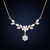 Marquise Floral Drop Necklace | Pure 925 Silver Rose Gold Finish BIS Hallmarked | Tavshan