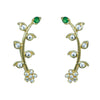 Green Leaf Vine Ear Cuff / Bluetooth Earring – Gold Plated 925 Sterling Silver