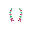 Pink & Green CZ Cluster Ear Cuff / Bluetooth Earring – 925 Sterling Silver with Gold Plating