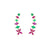 Pink & Green CZ Cluster Ear Cuff / Bluetooth Earring – 925 Sterling Silver with Gold Plating