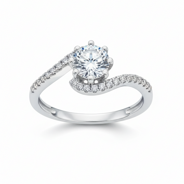 Diamond ring with a white background