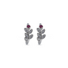 Ruby Leaf Vine Toe Ring – Rhodium Plated 925 Sterling Silver
