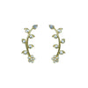 Floral Leaf CZ Ear Cuff / Bluetooth Earring – Gold Plated 925 Sterling Silver